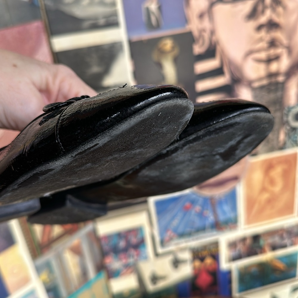 CHANEL Black Patent Leather Ballet Flats - Picture 10 of 12